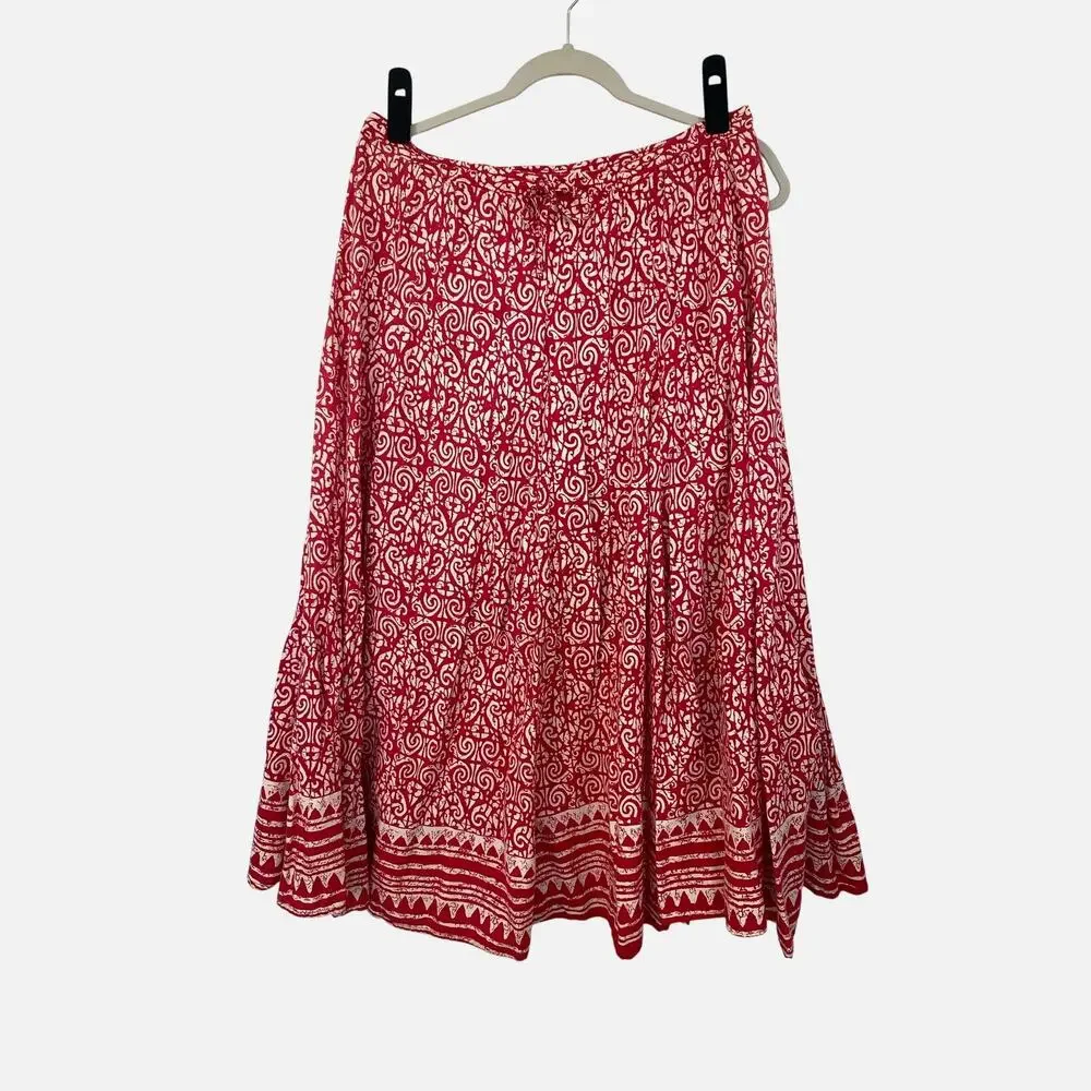 Red & White Boho Skirt Size Small/Medium